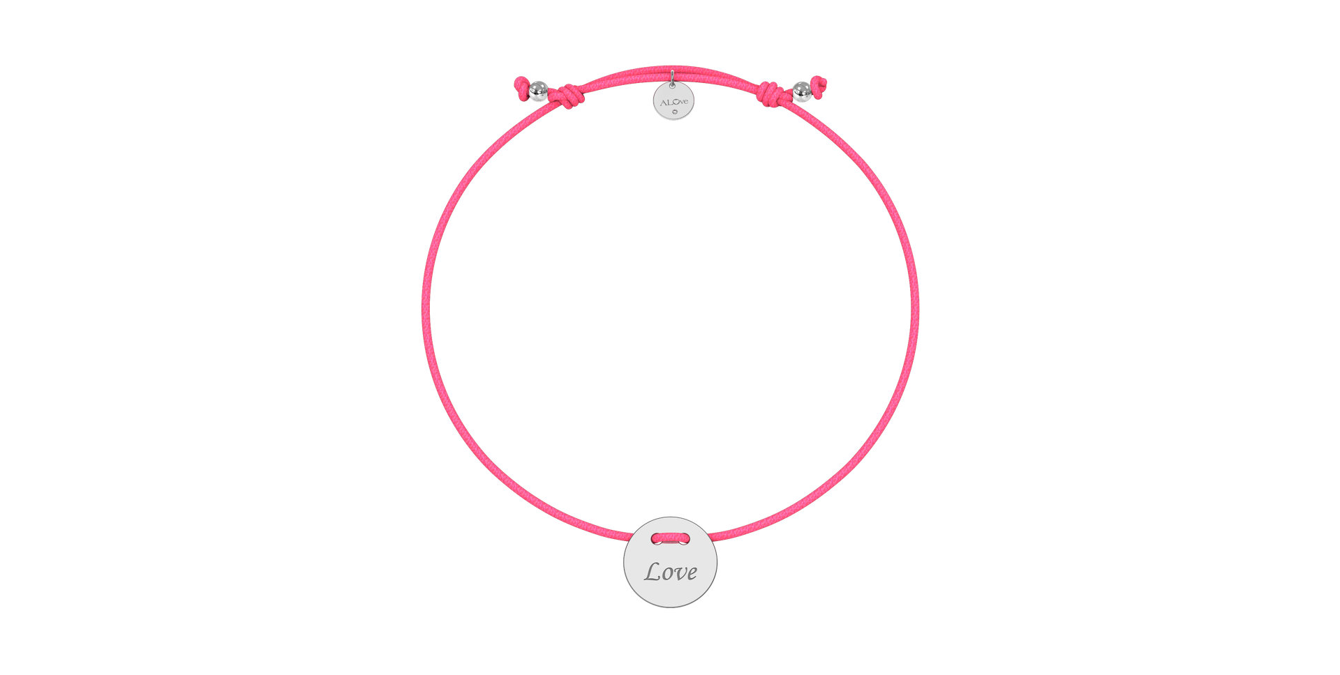 Diamantový náramek se šňůrkou Love