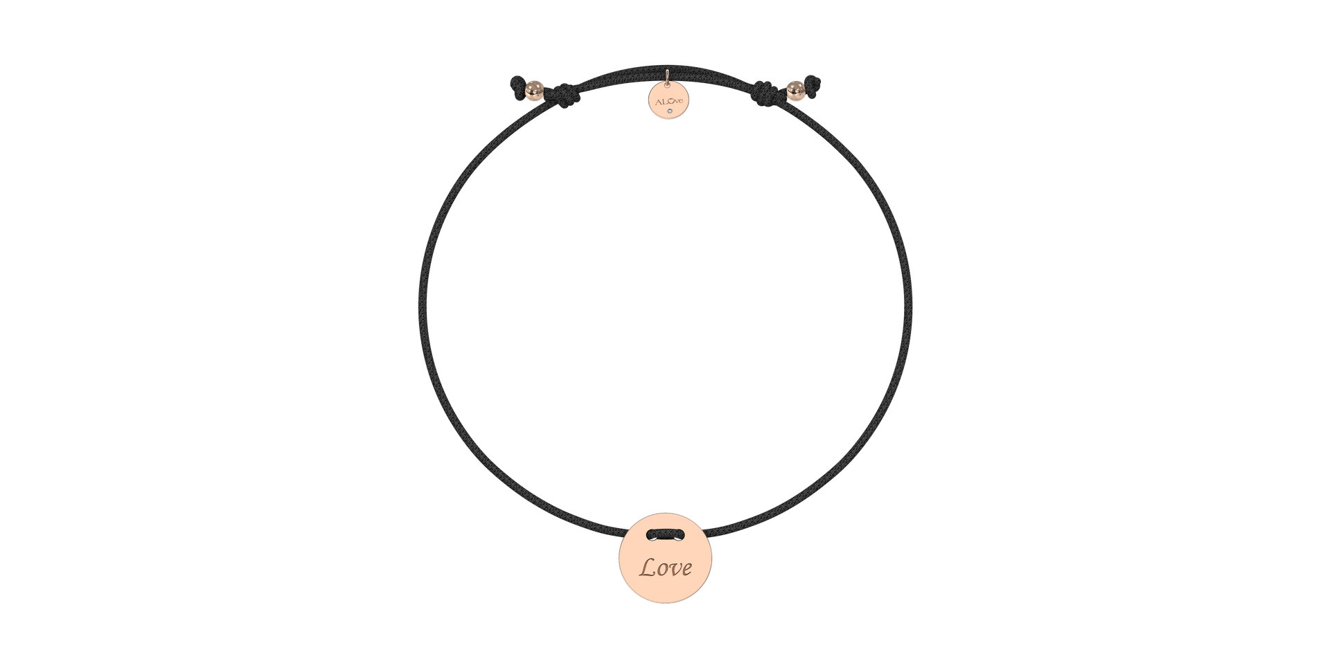 Diamantový náramek se šňůrkou Love