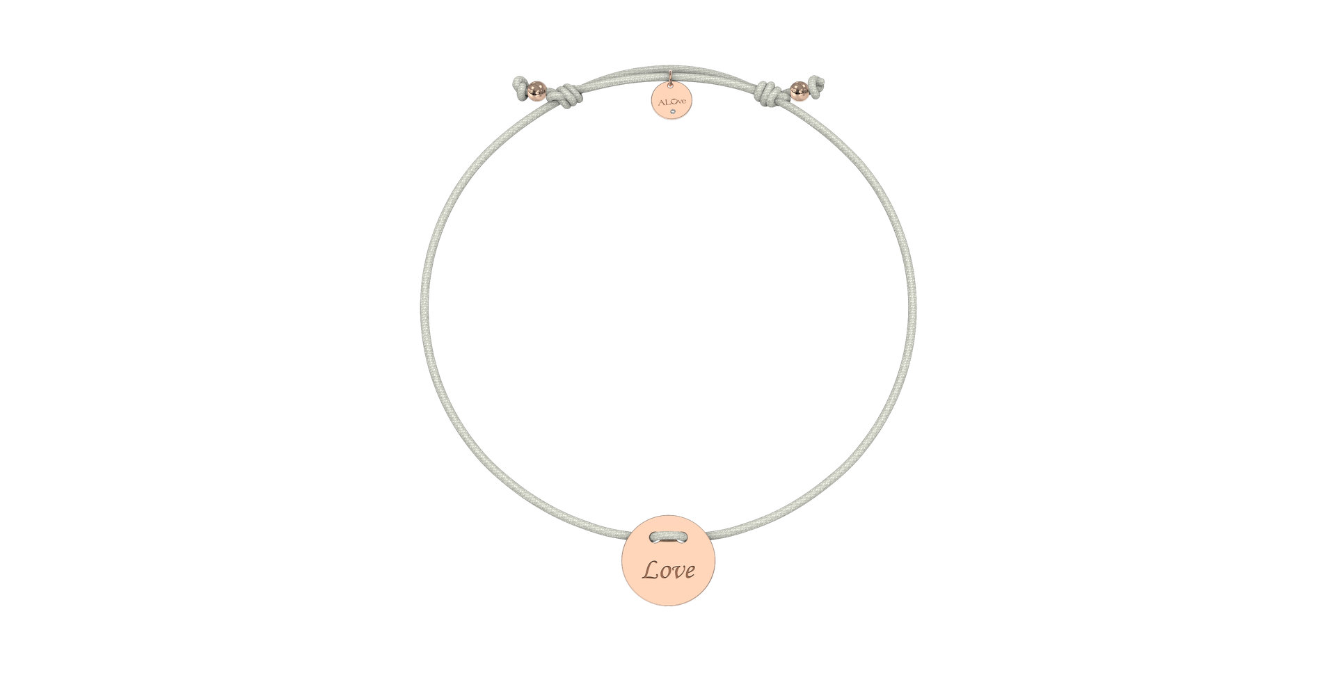 Diamantový náramek se šňůrkou Love