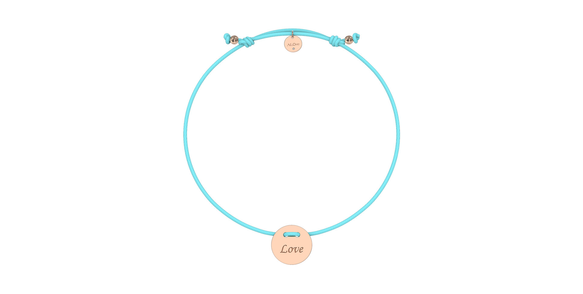 Diamantový náramek se šňůrkou Love