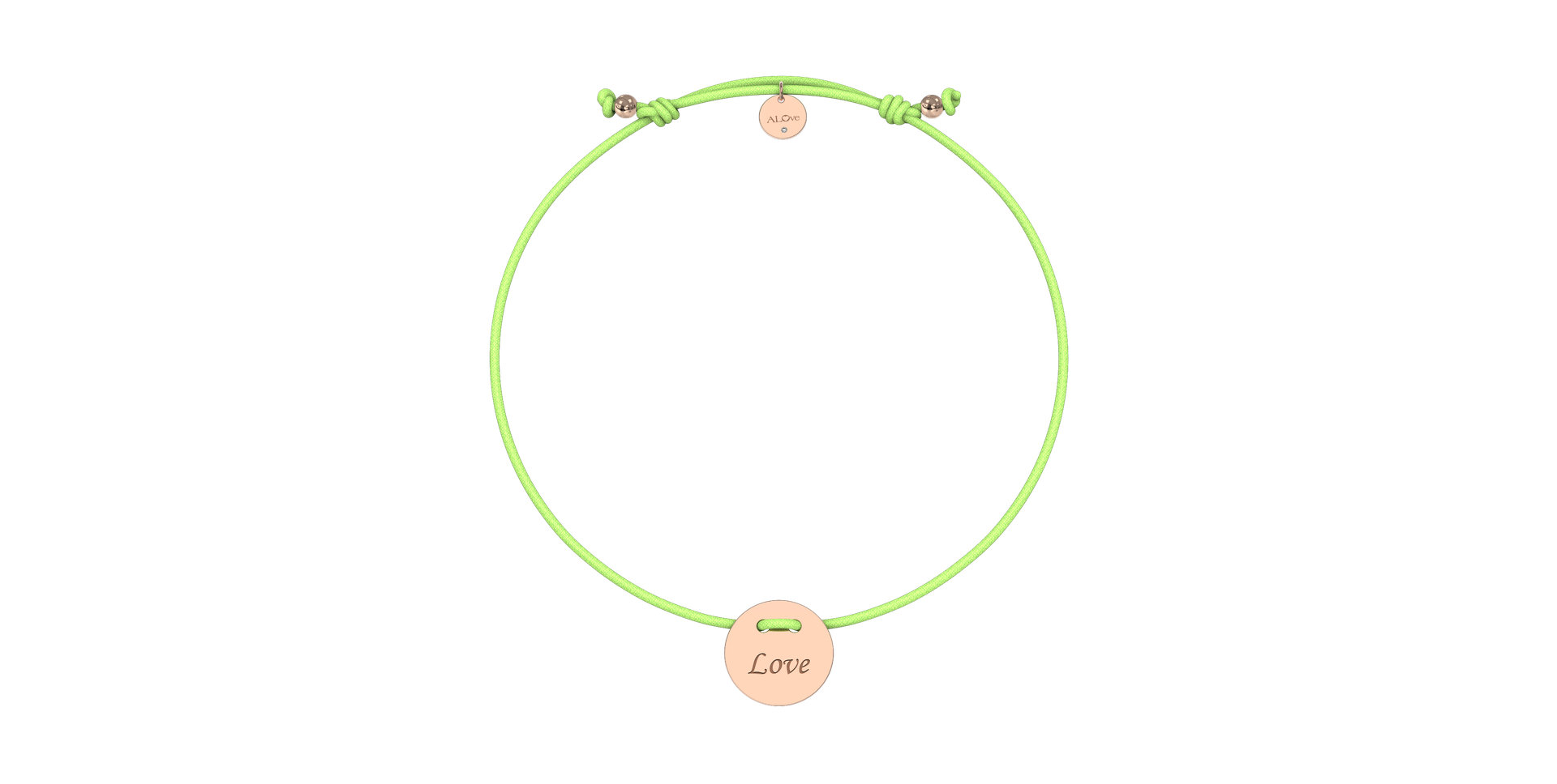 Diamantový náramek se šňůrkou Love