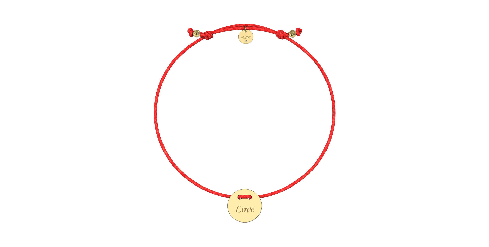 Diamantový náramek se šňůrkou Love