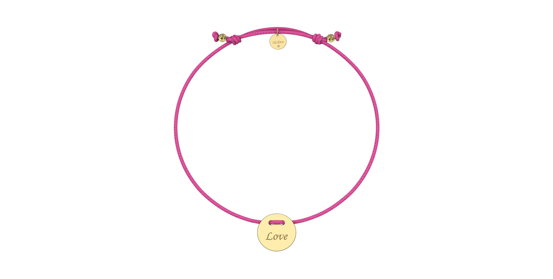 Diamantový náramek se šňůrkou Love