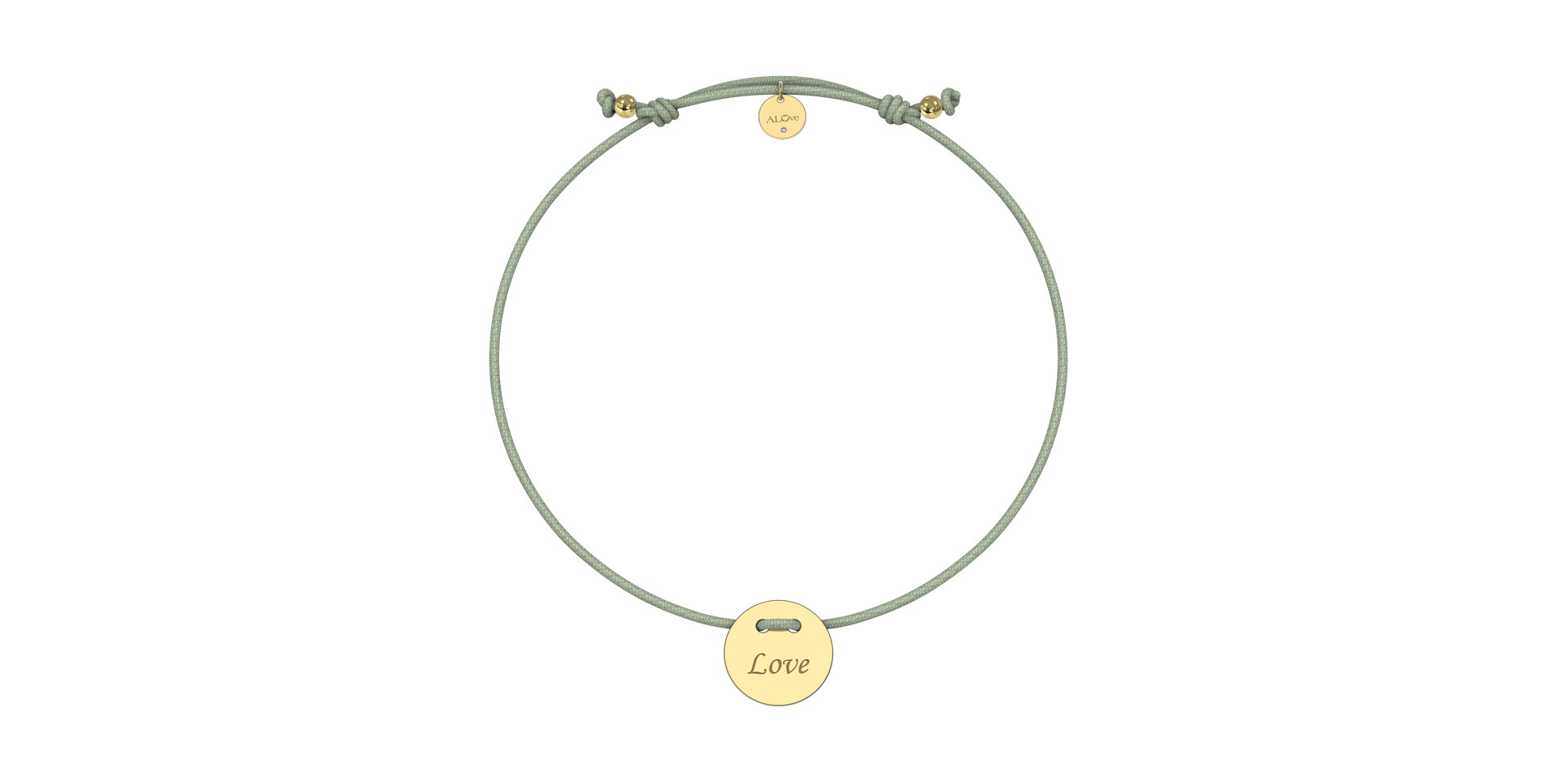 Diamantový náramek se šňůrkou Love