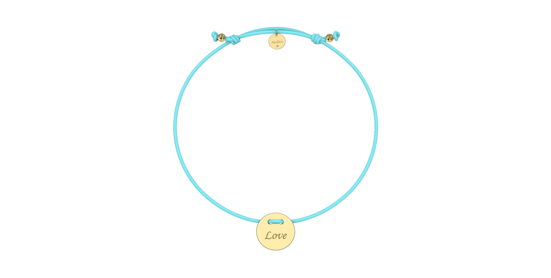 Diamantový náramek se šňůrkou Love