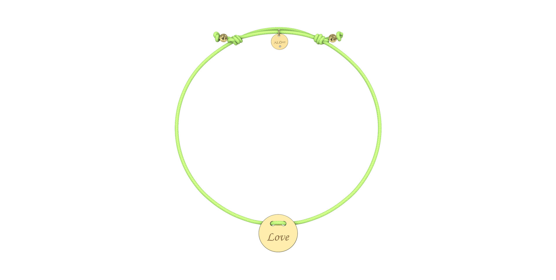 Diamantový náramek se šňůrkou Love