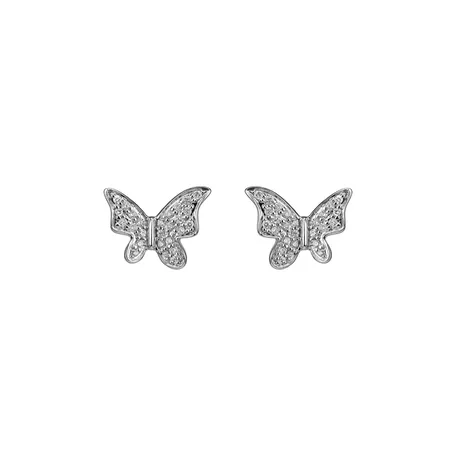 Náušnice s diamanty Magic Butterfly