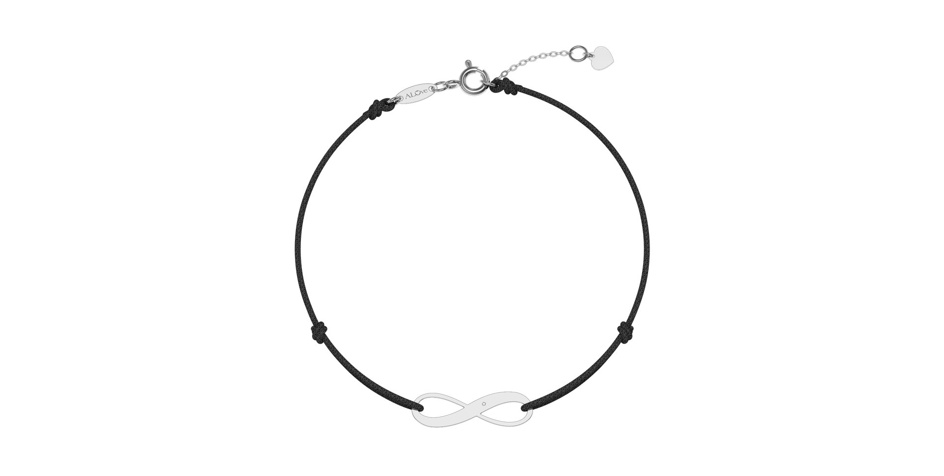 Diamantový náramek se šňůrkou Infinity