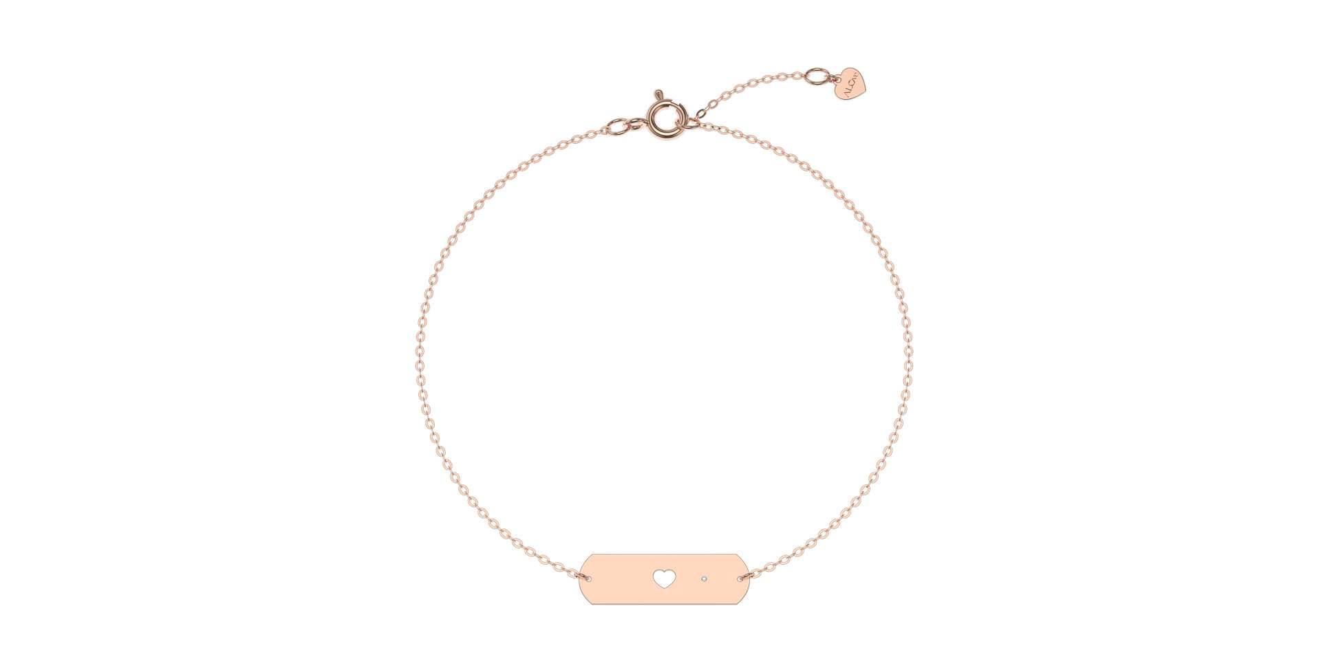 Náramek s diamantem Charming Heart