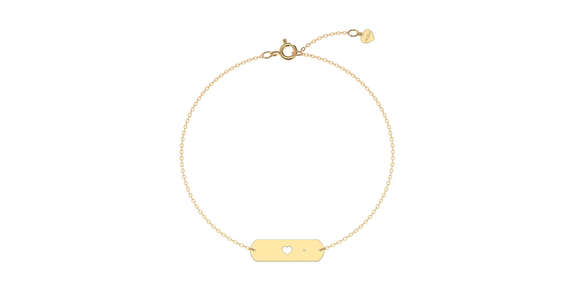 Náramek s diamantem Charming Heart