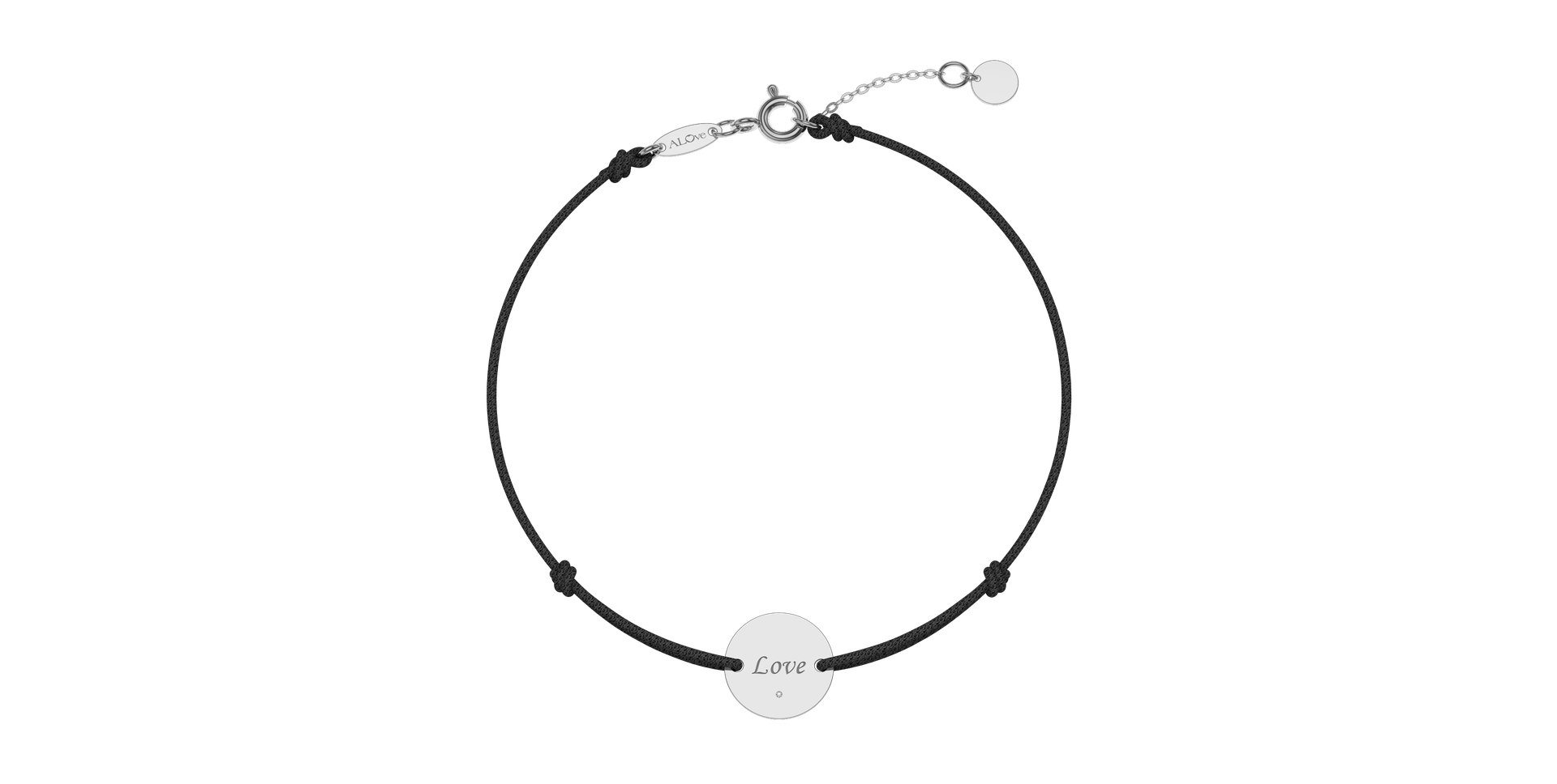 Diamantový náramek se šňůrkou Simple Love