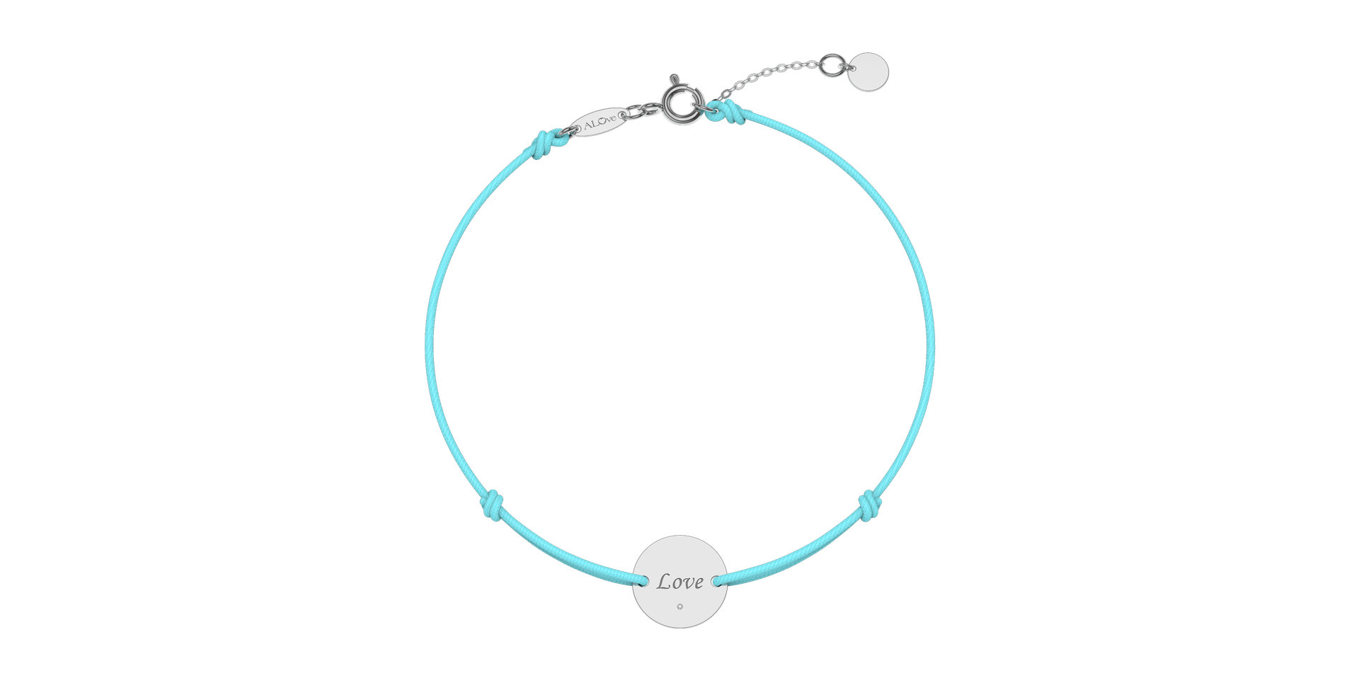 Diamantový náramek se šňůrkou Simple Love