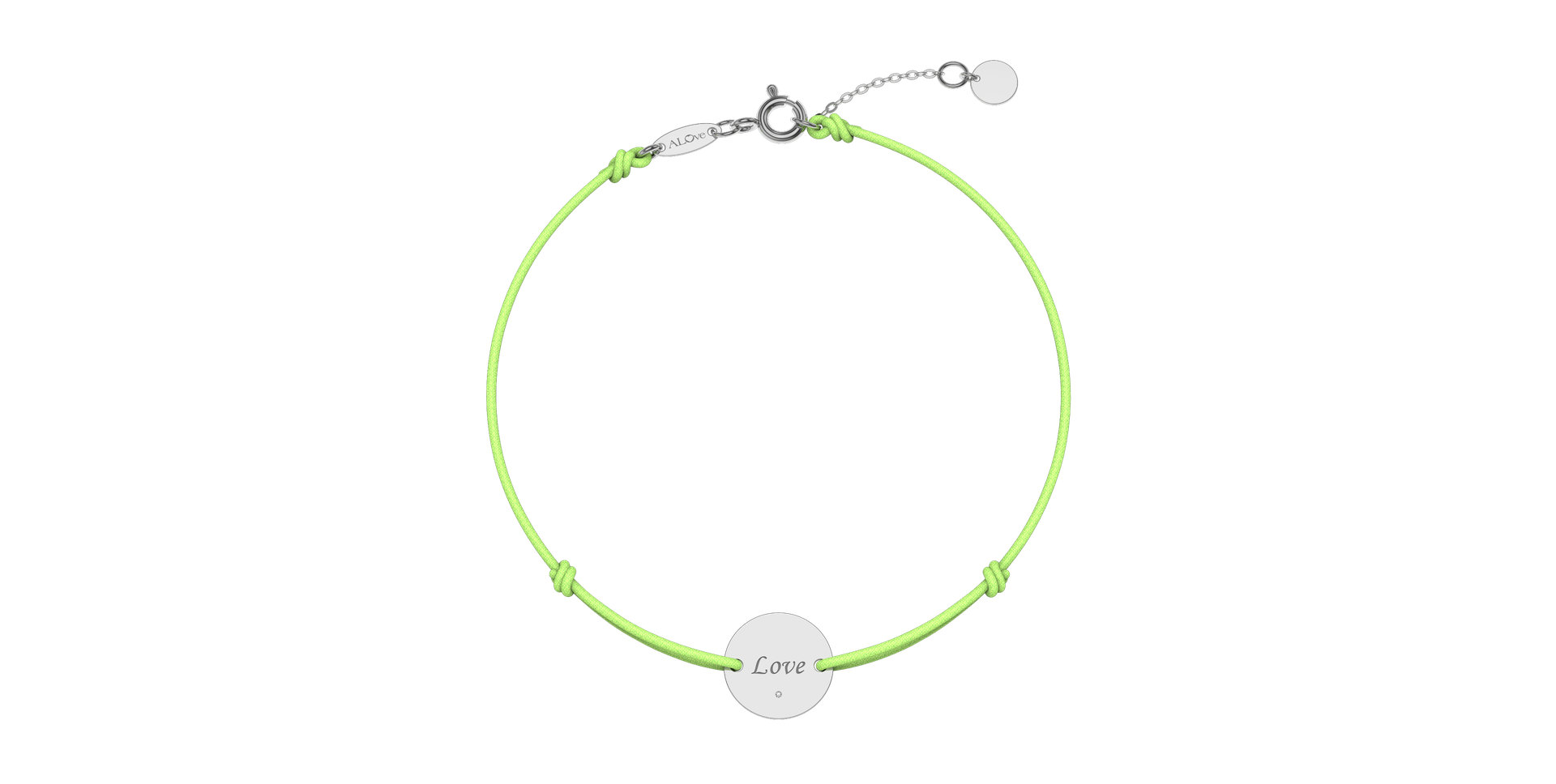 Diamantový náramek se šňůrkou Simple Love