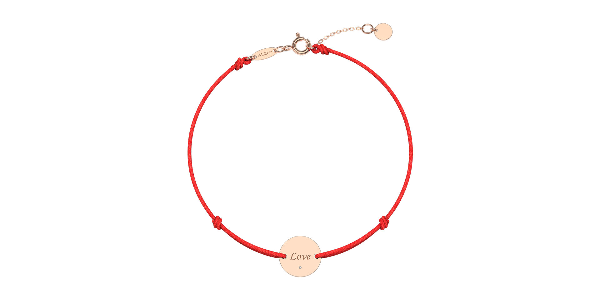 Diamantový náramek se šňůrkou Simple Love