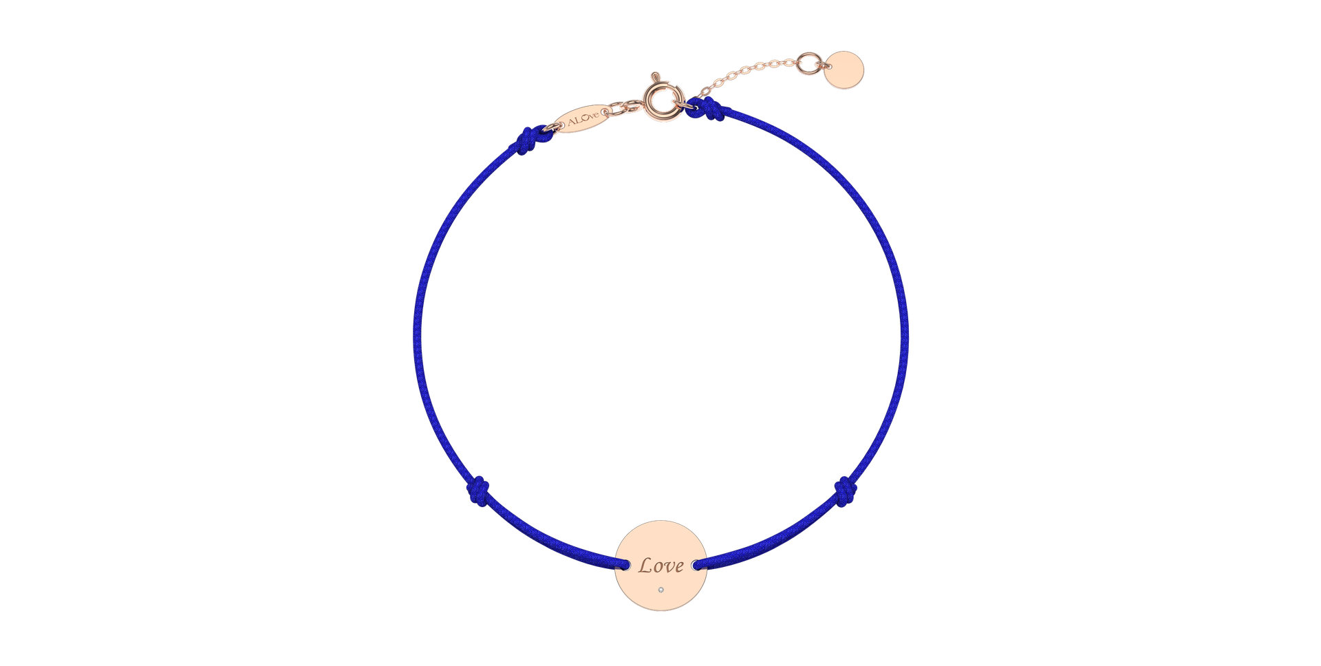 Diamantový náramek se šňůrkou Simple Love