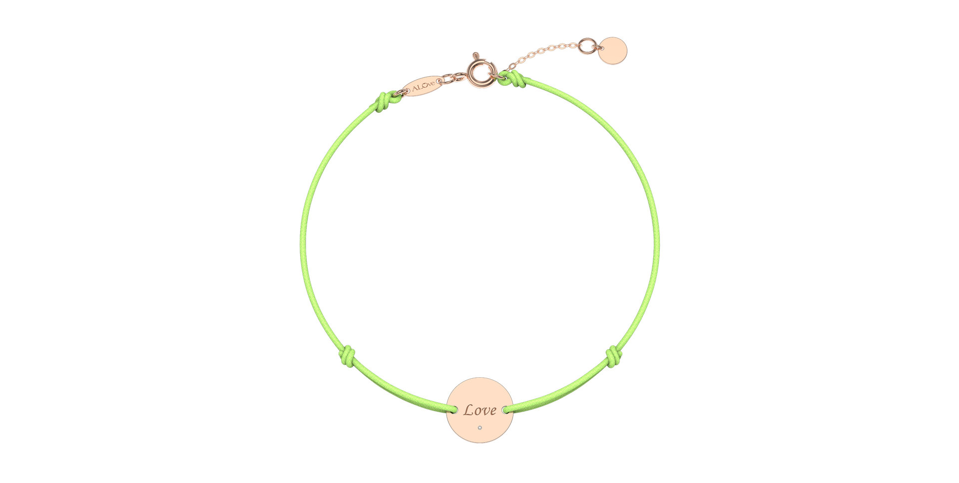 Diamantový náramek se šňůrkou Simple Love