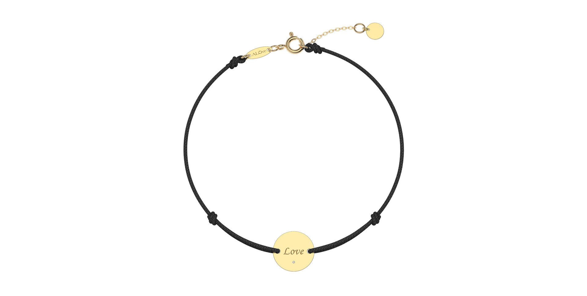 Diamantový náramek se šňůrkou Simple Love