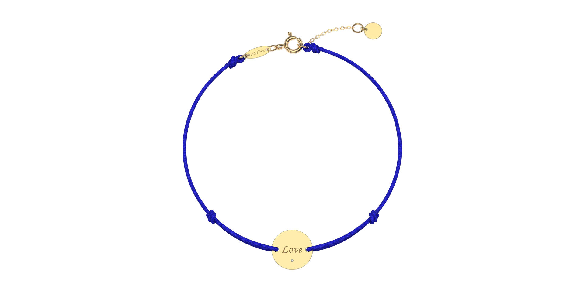 Diamantový náramek se šňůrkou Simple Love