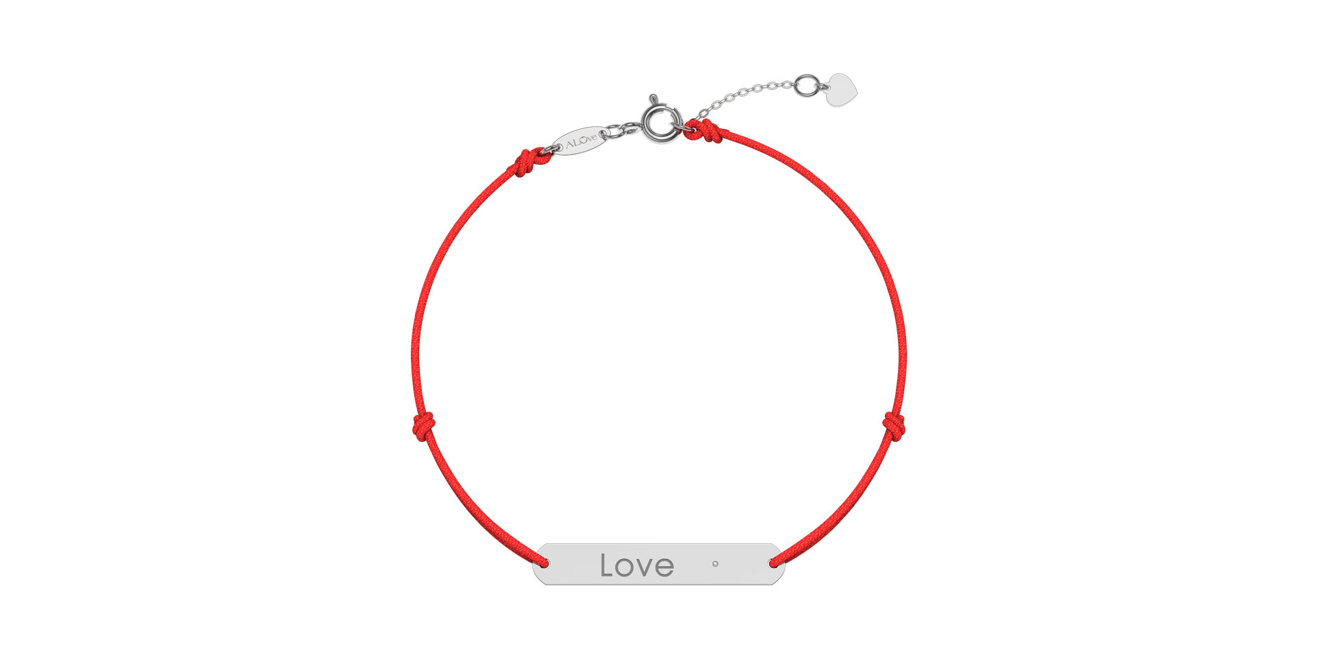 Diamantový náramek se šňůrkou Love