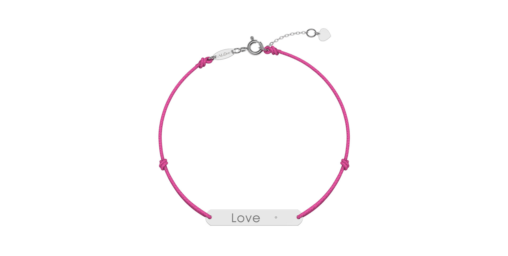 Diamantový náramek se šňůrkou Love