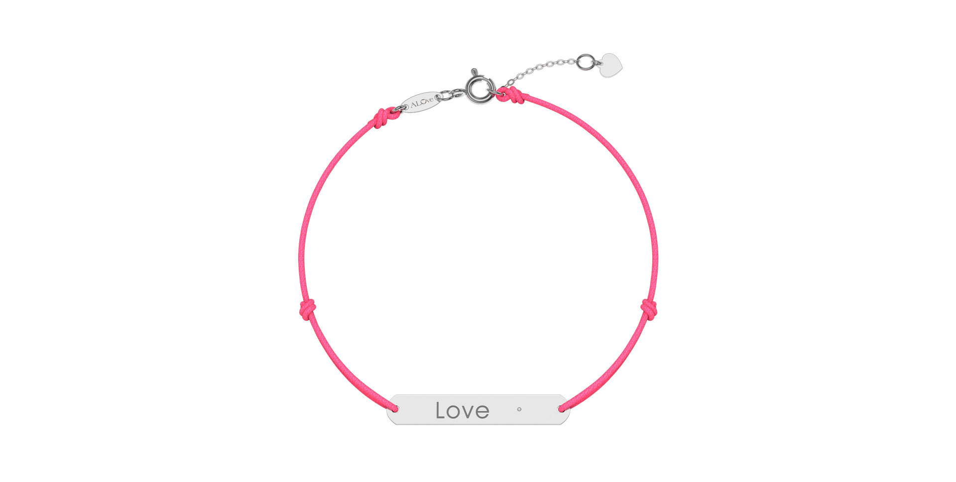 Diamantový náramek se šňůrkou Love