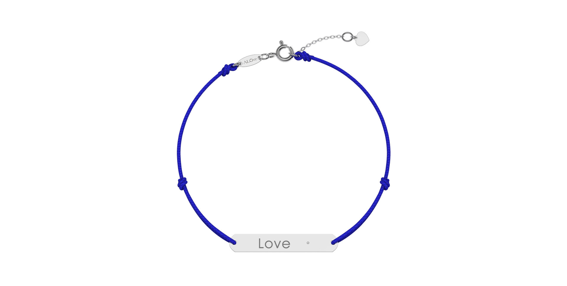 Diamantový náramek se šňůrkou Love