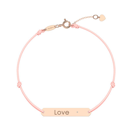 Diamantový náramek se šňůrkou Love