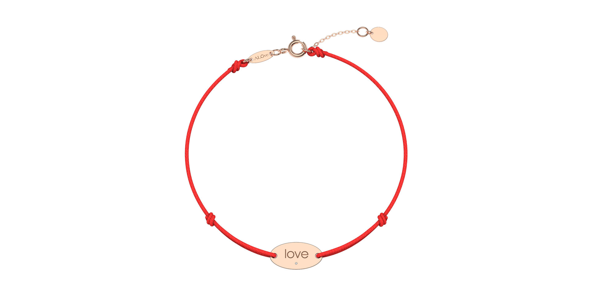 Diamantový náramek se šňůrkou Love