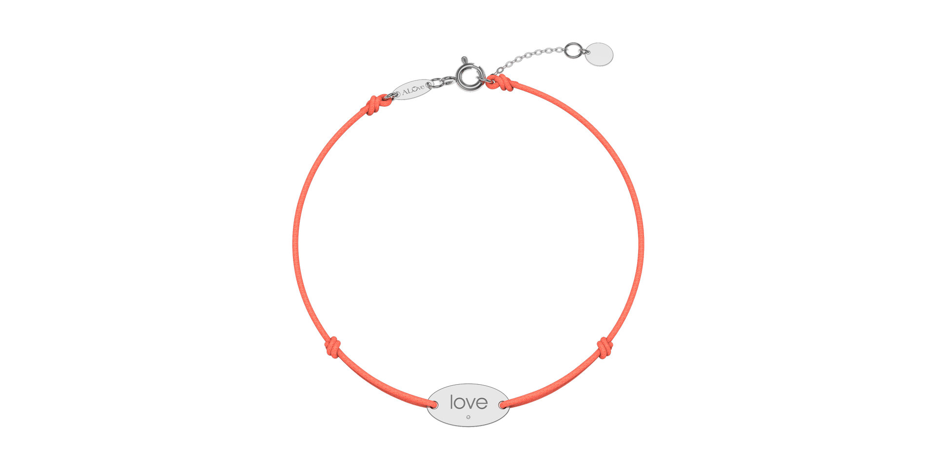 Diamantový náramek se šňůrkou Love