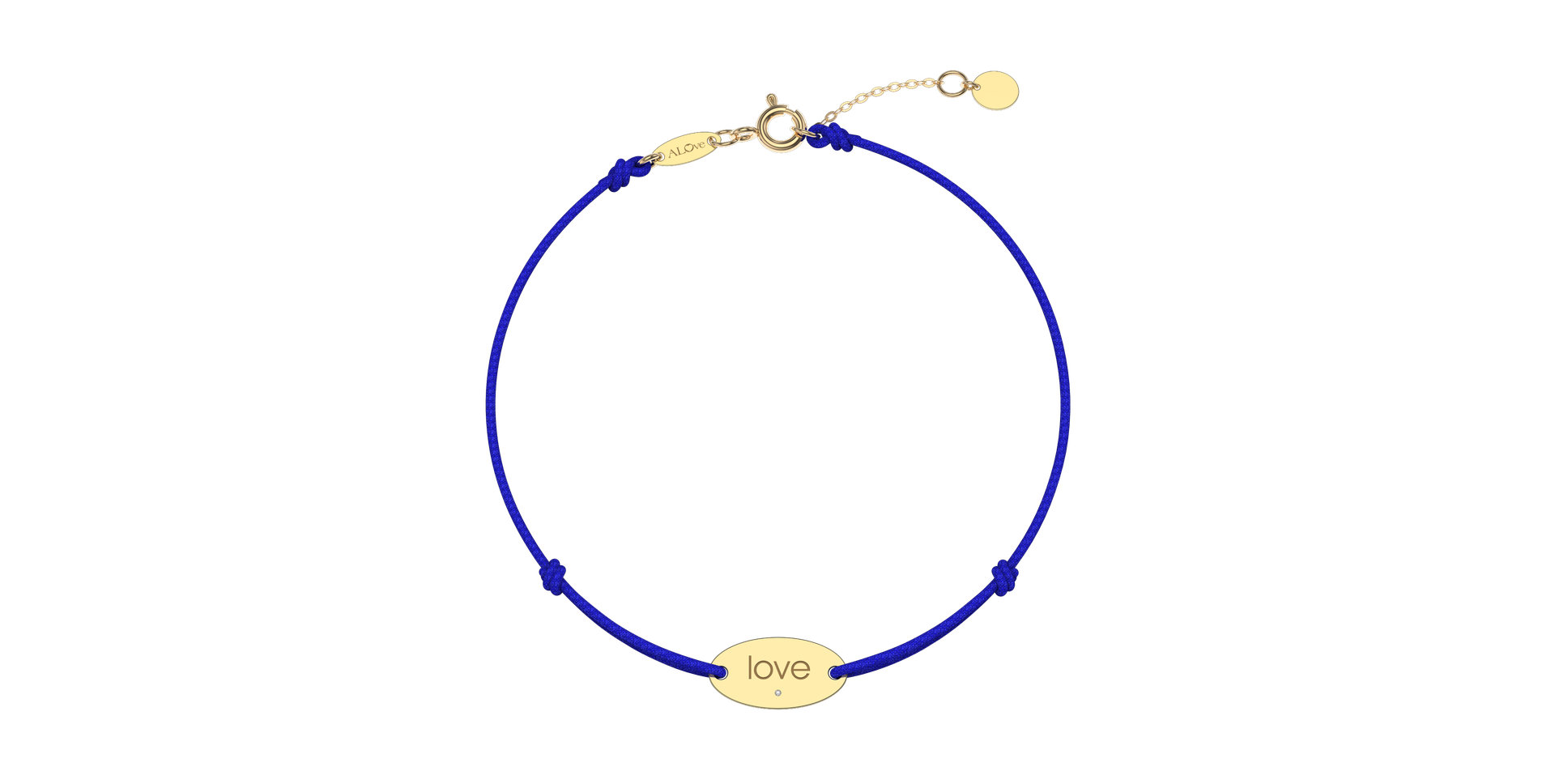 Diamantový náramek se šňůrkou Love