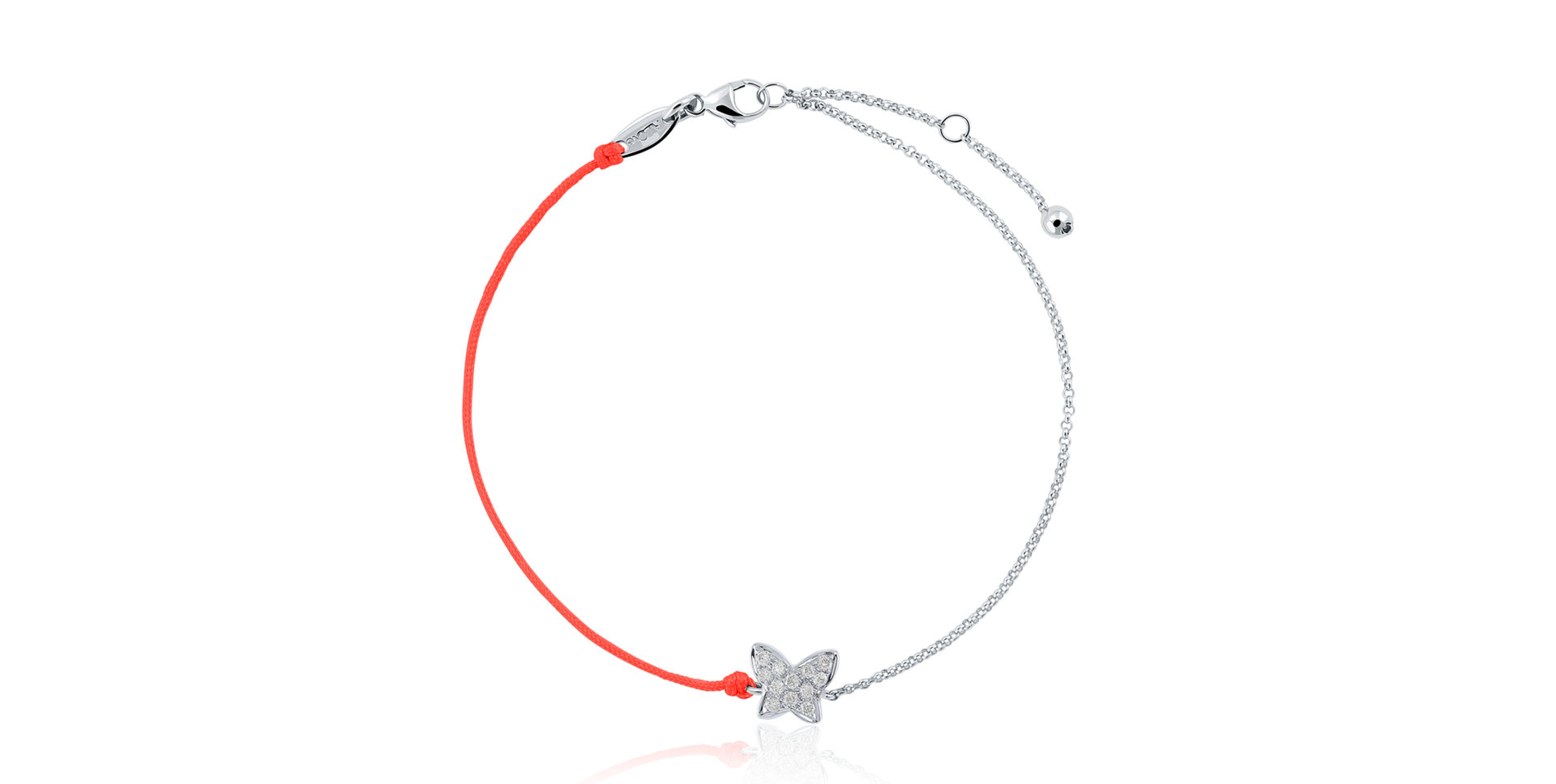 Diamantový náramek se šňůrkou Diamond Butterfly