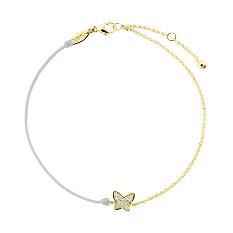Diamantový náramek se šňůrkou Diamond Butterfly