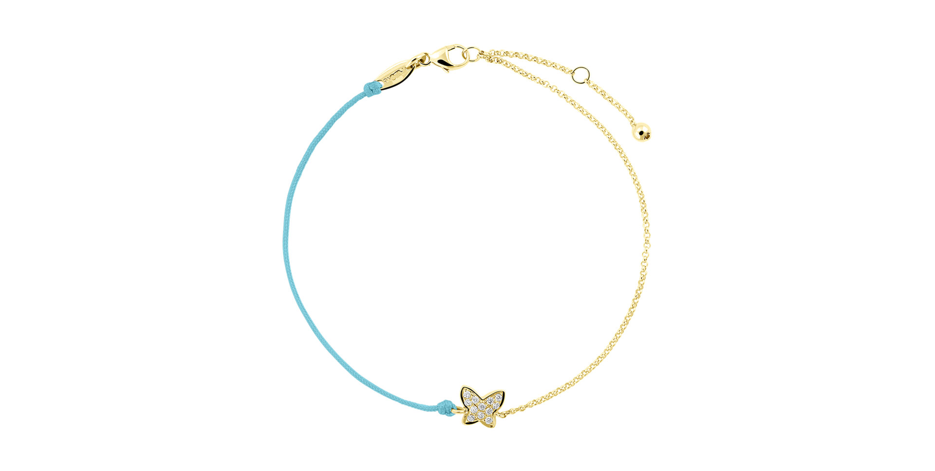 Diamantový náramek se šňůrkou Diamond Butterfly