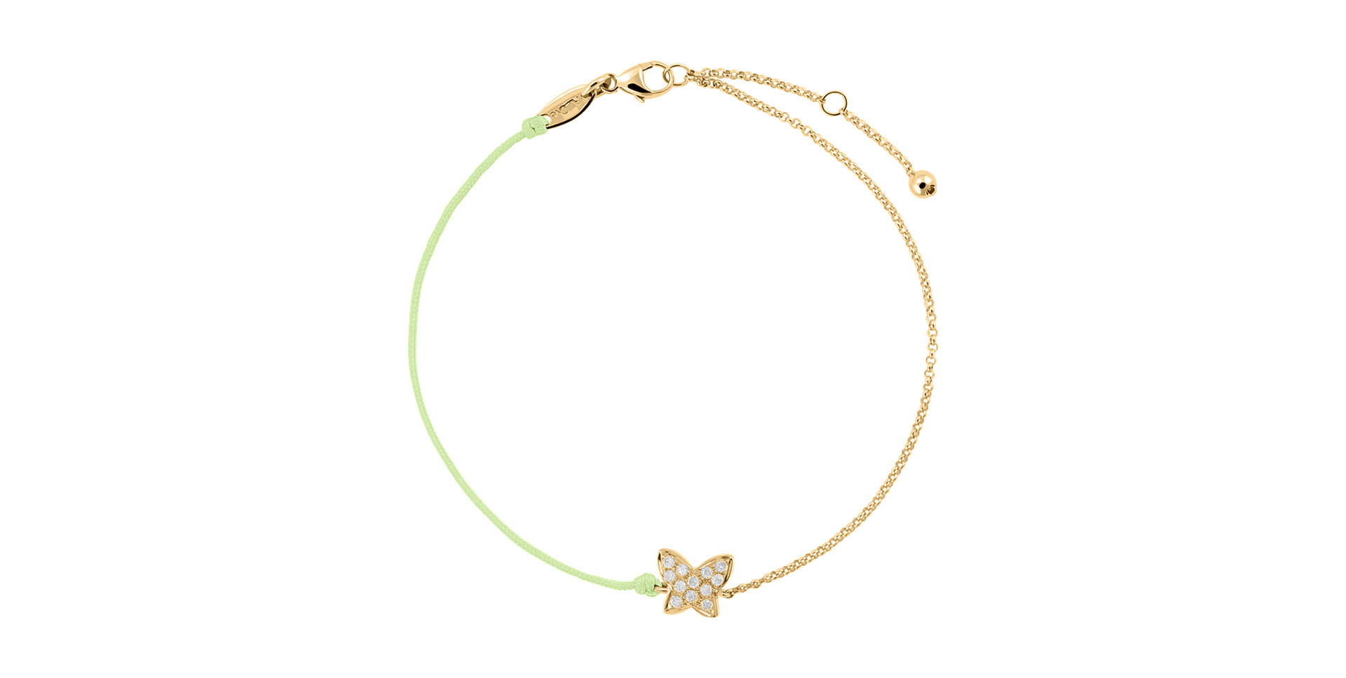 Diamantový náramek se šňůrkou Diamond Butterfly