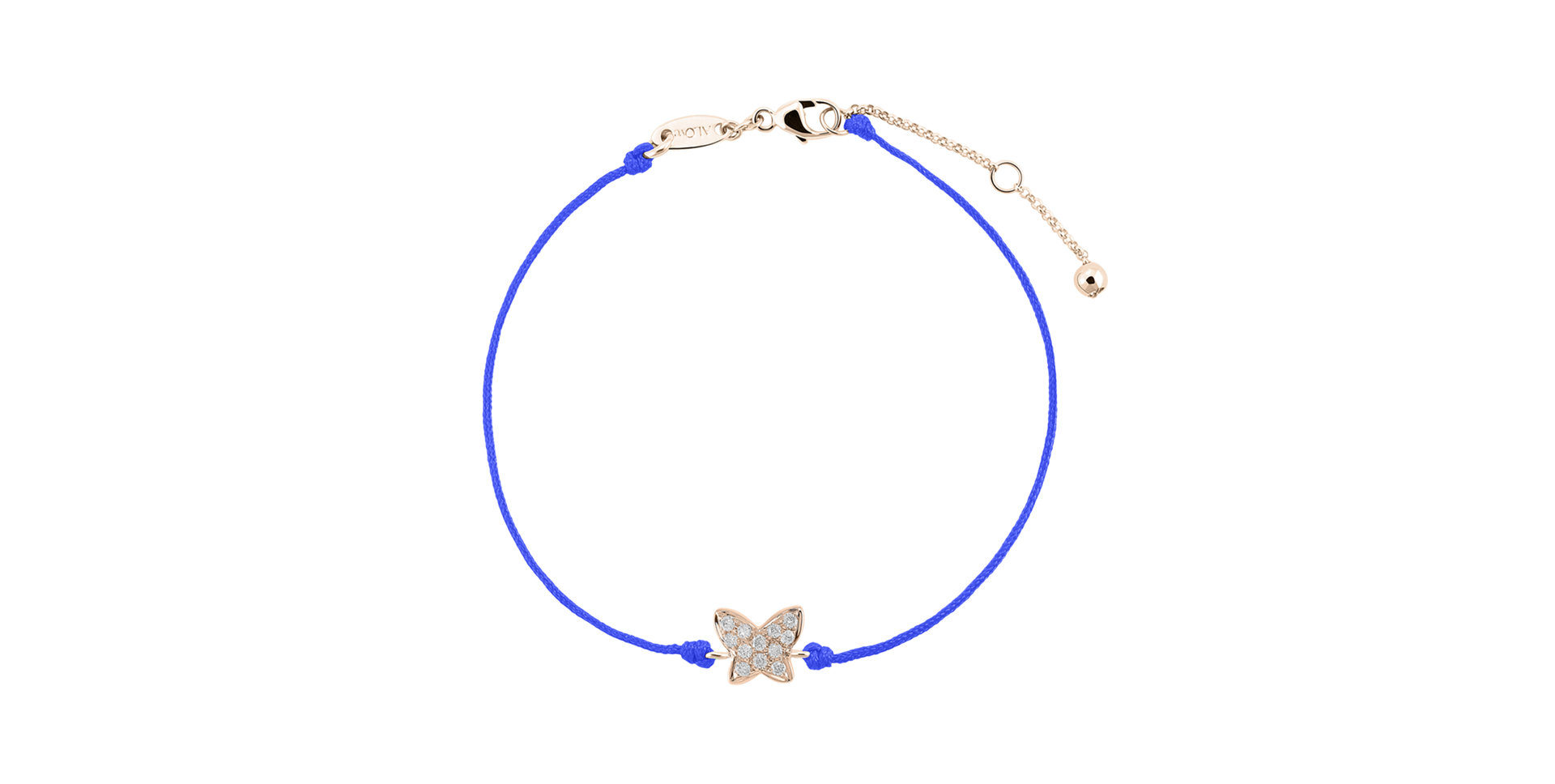 Diamantový náramek se šňůrkou Lovely Butterfly