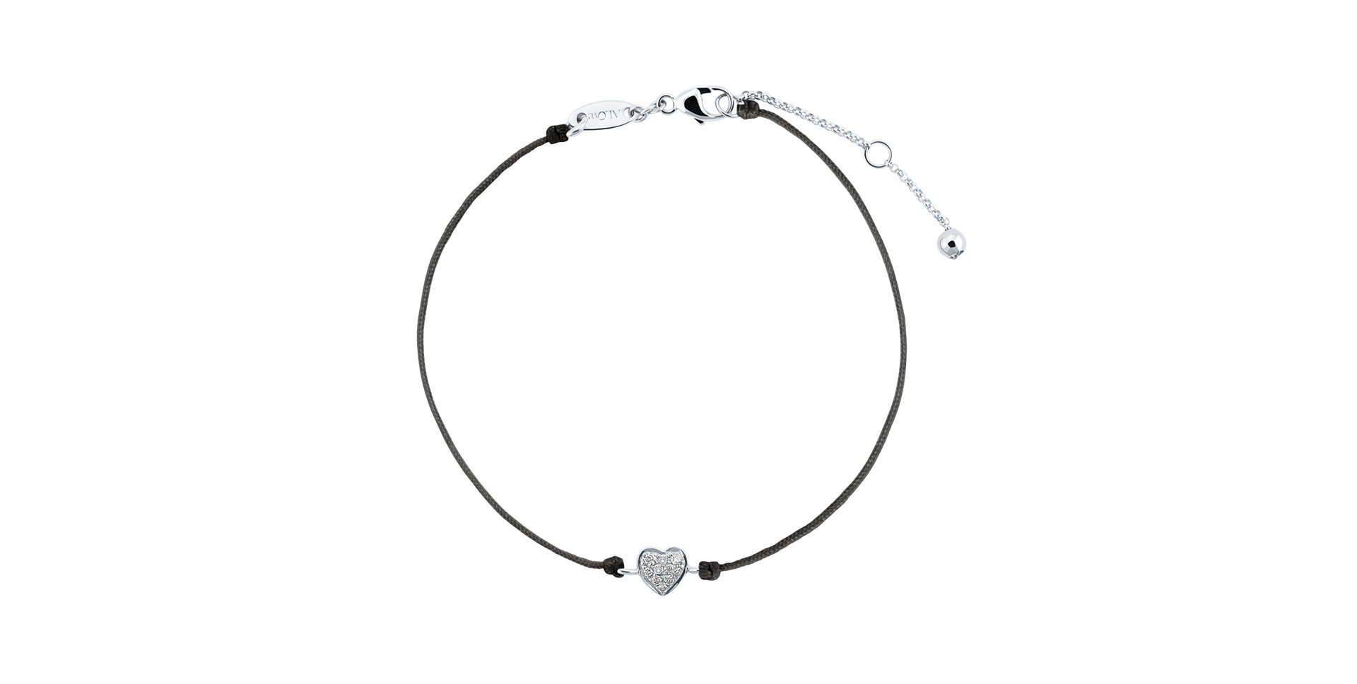 Diamantový náramek se šňůrkou My Heart