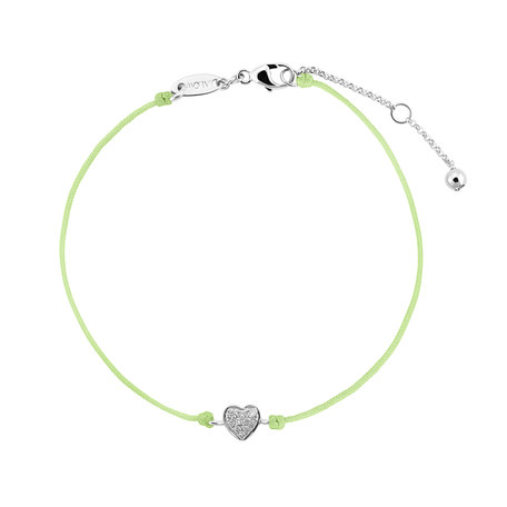 Diamantový náramek se šňůrkou My Heart