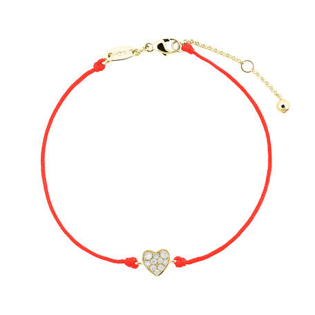 Diamantový náramek se šňůrkou My Heart