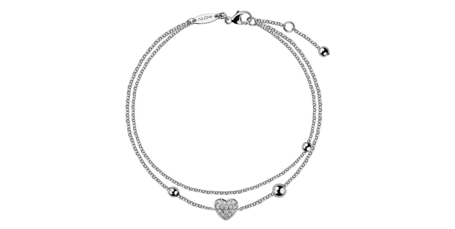 Náramek s diamanty Diamond Heart
