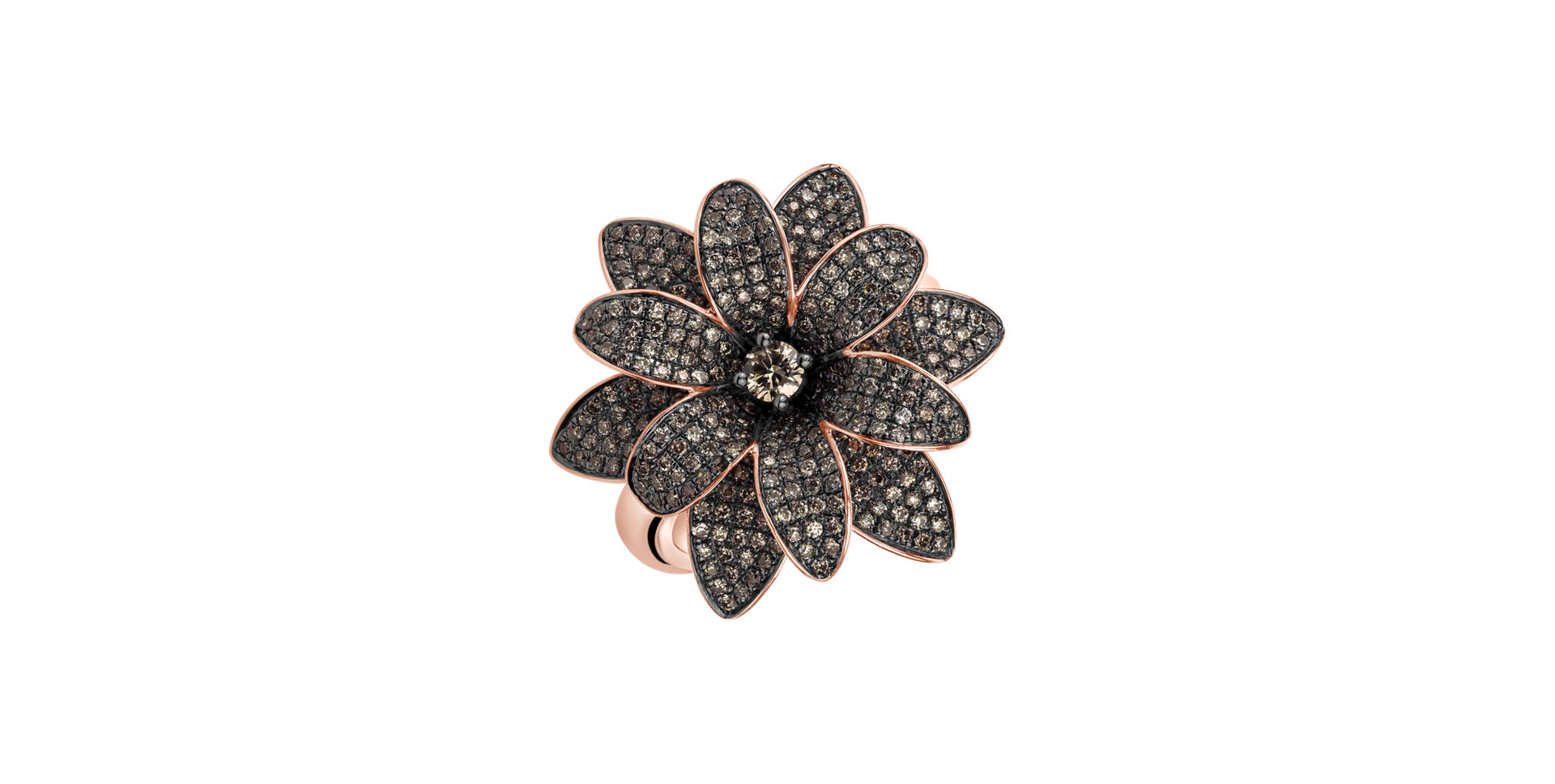 Prsten s hnědými diamanty Diamond Witchery