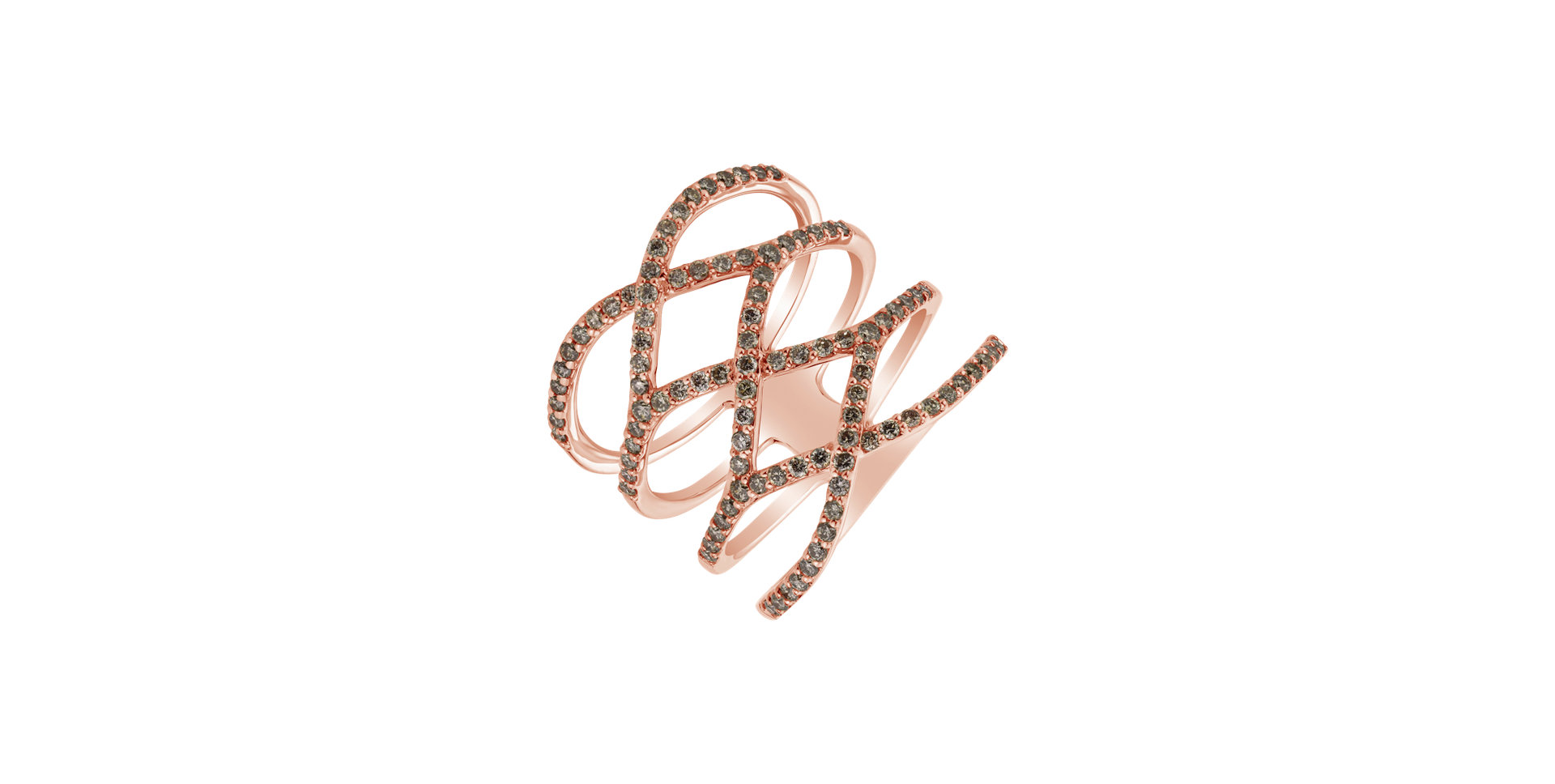 Prsten s hnědými diamanty Sunshine Highness