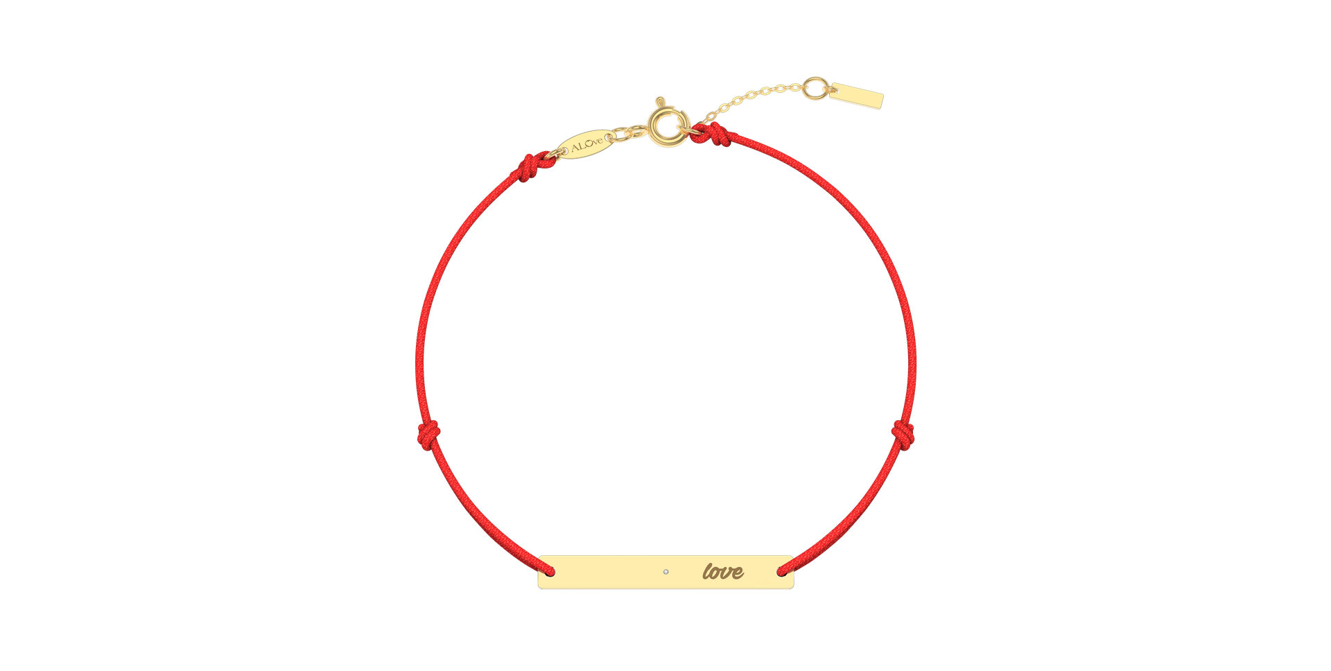 Diamantový náramek se šňůrkou Love