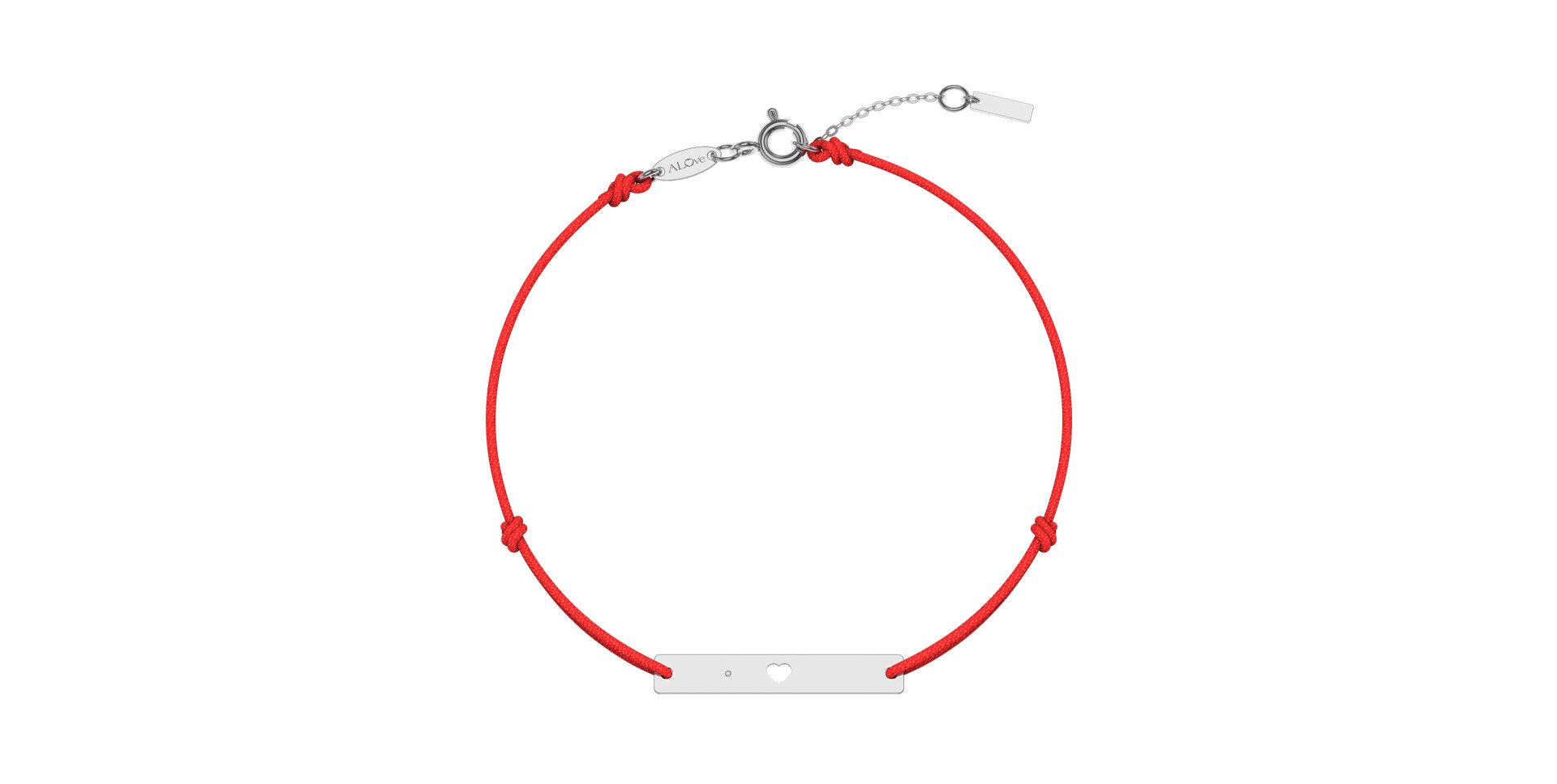 Diamantový náramek se šňůrkou Heart Stamp