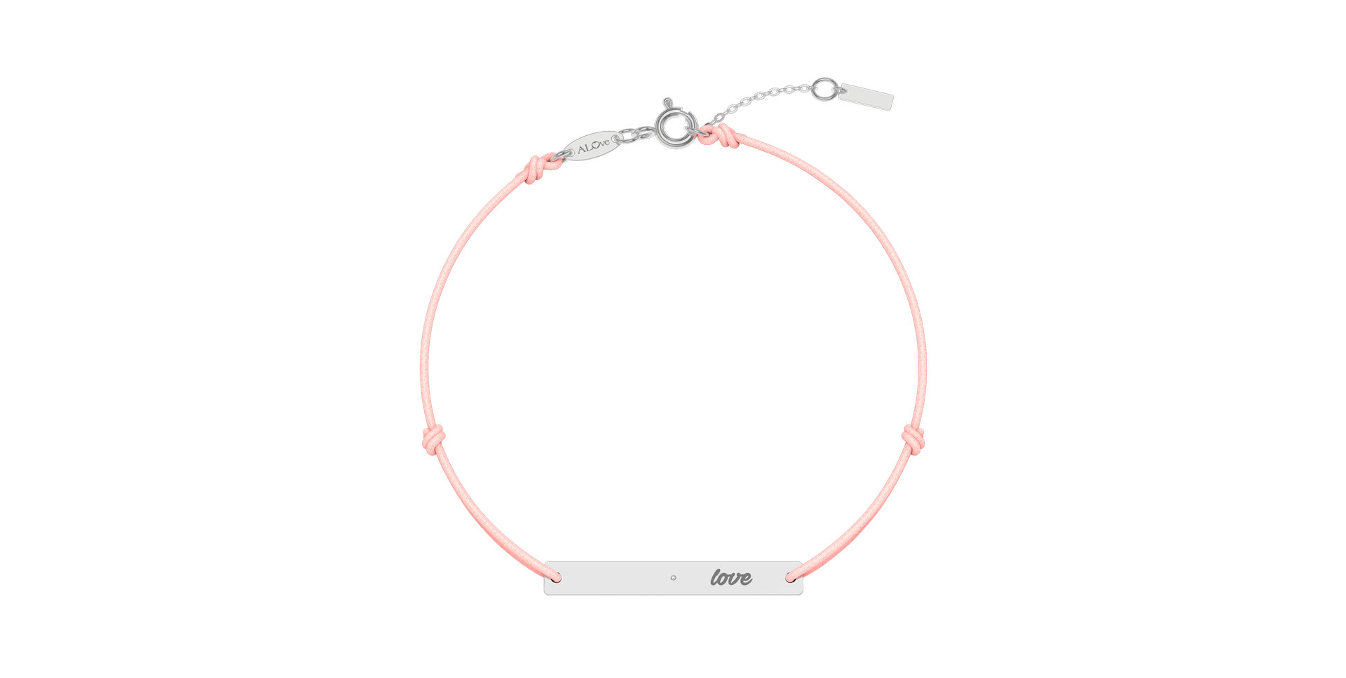 Diamantový náramek se šňůrkou Love