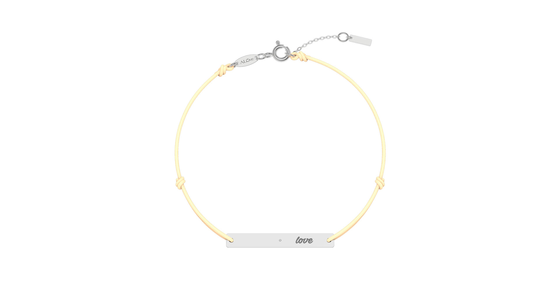 Diamantový náramek se šňůrkou Love