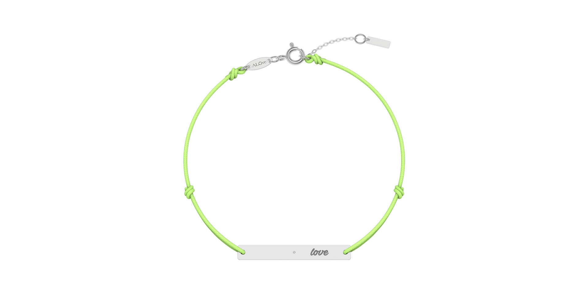 Diamantový náramek se šňůrkou Love