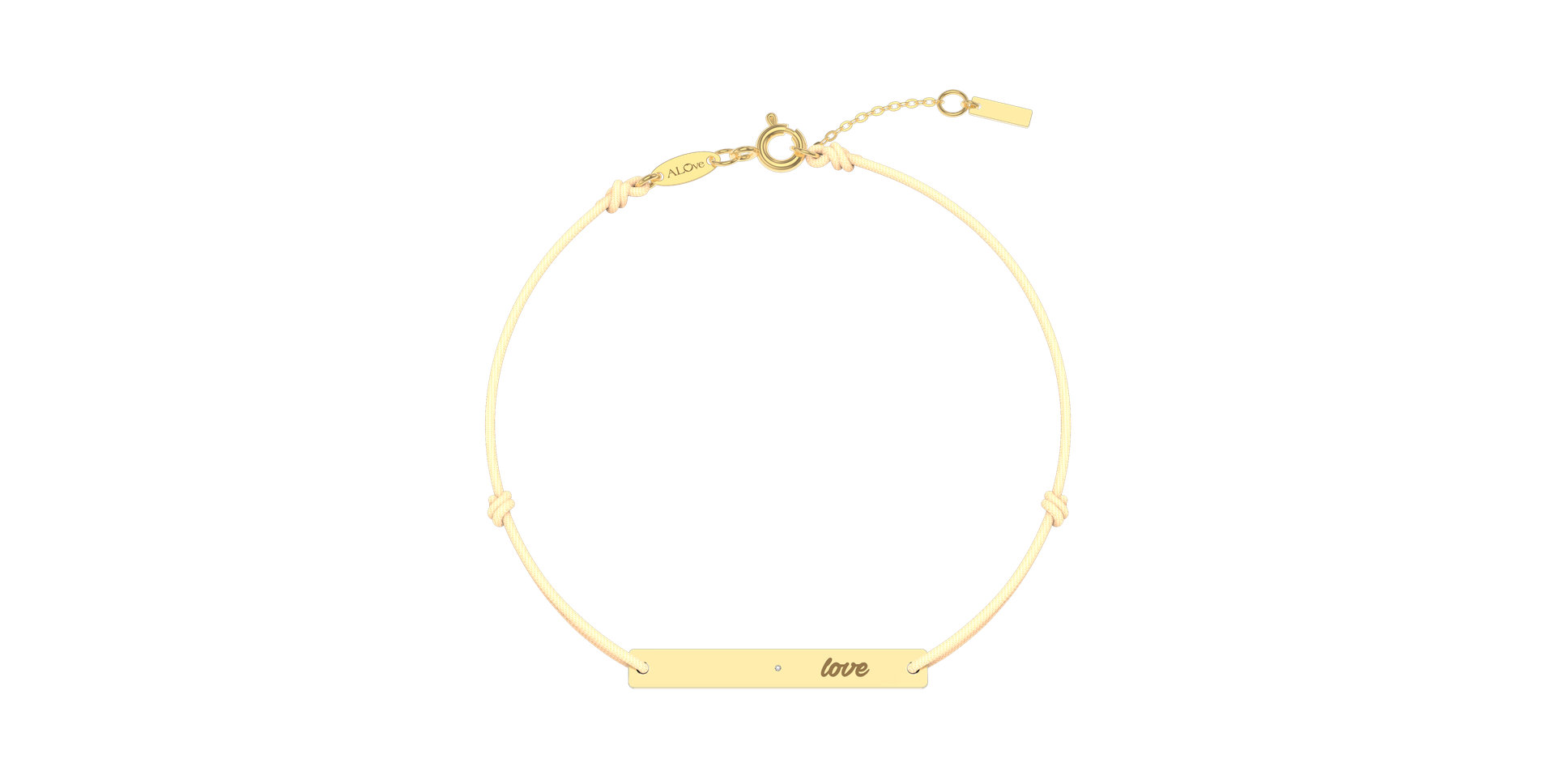 Diamantový náramek se šňůrkou Love