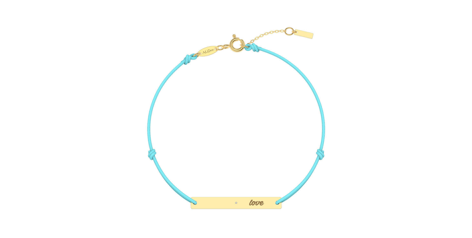 Diamantový náramek se šňůrkou Love