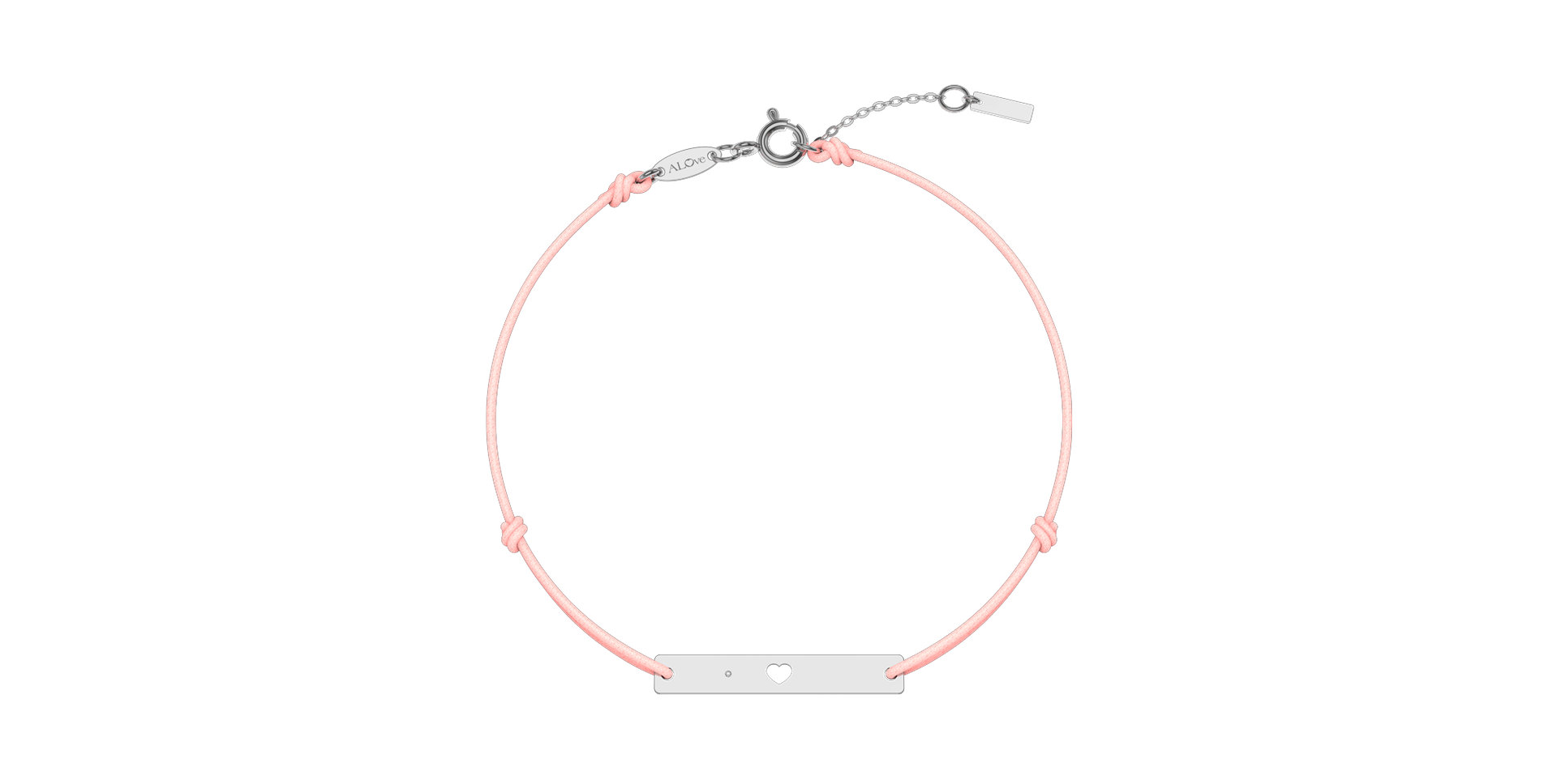 Diamantový náramek se šňůrkou Heart Stamp