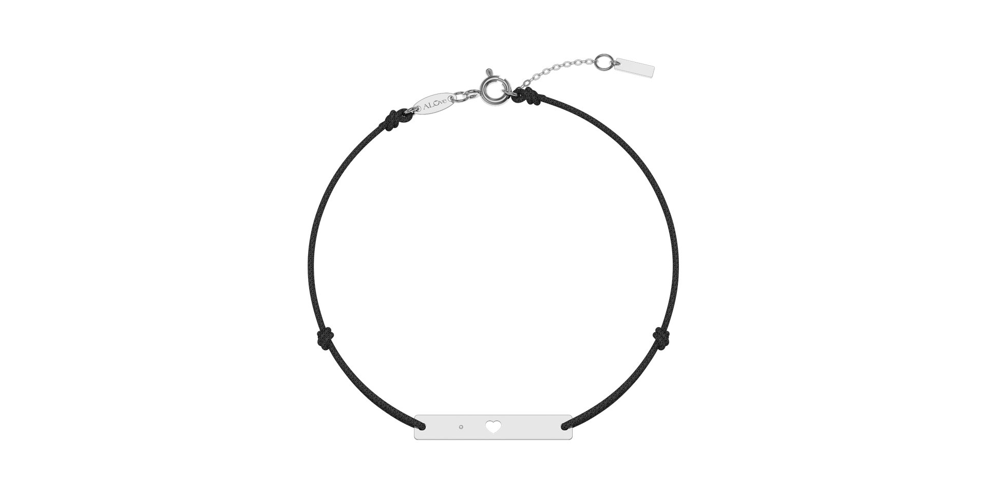 Diamantový náramek se šňůrkou Heart Stamp